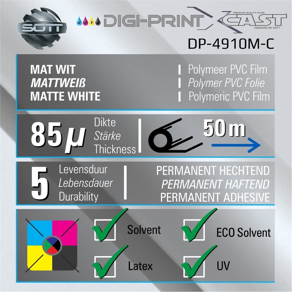 DigiPrint X-Cast Matt Weiß -137cm x 25 m