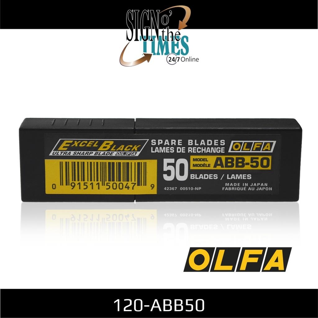 120-ABB-50 9mm Schwarz Ultra-Sharp Klingen -50er Pack