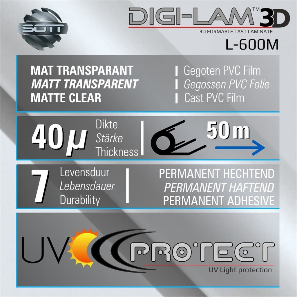 L-600M DIGI-LAM™3D Matt Laminat Gegossen 137 cm