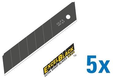 120-HBB-5B  25mm Excel Black Ultra-Sharp Klingen -5 Pack